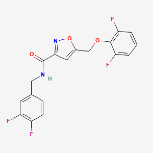 molecular formula C18H12F4N2O3 B5244938 N-(3,4-difluorobenzyl)-5-[(2,6-difluorophenoxy)methyl]-3-isoxazolecarboxamide 