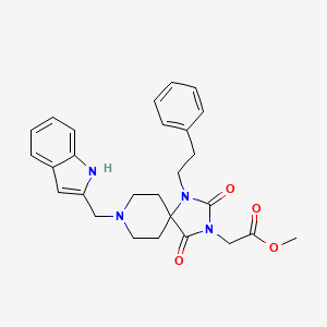 methyl [8-(1H-indol-2-ylmethyl)-2,4-dioxo-1-(2-phenylethyl)-1,3,8-triazaspiro[4.5]dec-3-yl]acetate