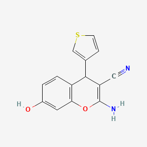 2-amino-7-hydroxy-4-thiophen-3-yl-4H-chromene-3-carbonitrile