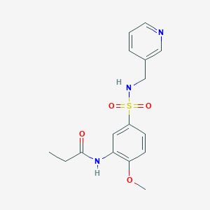 N-[2-methoxy-5-(pyridin-3-ylmethylsulfamoyl)phenyl]propanamide