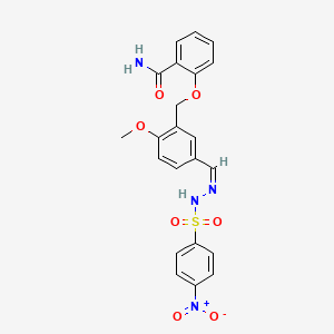 2-[(2-methoxy-5-{2-[(4-nitrophenyl)sulfonyl]carbonohydrazonoyl}benzyl)oxy]benzamide