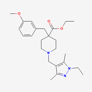 ethyl 1-[(1-ethyl-3,5-dimethyl-1H-pyrazol-4-yl)methyl]-4-(3-methoxybenzyl)-4-piperidinecarboxylate