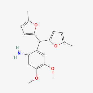 molecular formula C19H21NO4 B5245028 2-[Bis(5-methylfuran-2-yl)methyl]-4,5-dimethoxyaniline 