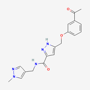 5-[(3-acetylphenoxy)methyl]-N-[(1-methylpyrazol-4-yl)methyl]-1H-pyrazole-3-carboxamide