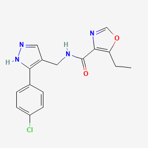 molecular formula C16H15ClN4O2 B5245033 N-[[5-(4-chlorophenyl)-1H-pyrazol-4-yl]methyl]-5-ethyl-1,3-oxazole-4-carboxamide 