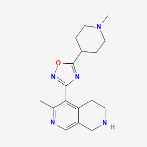 molecular formula C17H23N5O B5245055 6-methyl-5-[5-(1-methyl-4-piperidinyl)-1,2,4-oxadiazol-3-yl]-1,2,3,4-tetrahydro-2,7-naphthyridine bis(trifluoroacetate) 