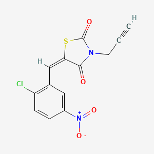 molecular formula C13H7ClN2O4S B5245062 (5E)-5-[(2-chloro-5-nitrophenyl)methylidene]-3-prop-2-ynyl-1,3-thiazolidine-2,4-dione 