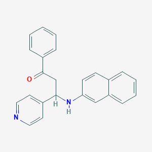 molecular formula C24H20N2O B5245078 3-[(Naphthalen-2-yl)amino]-1-phenyl-3-(pyridin-4-yl)propan-1-one CAS No. 93072-27-6