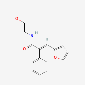 molecular formula C16H17NO3 B5245104 3-(2-furyl)-N-(2-methoxyethyl)-2-phenylacrylamide 