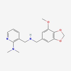 3-[[(7-methoxy-1,3-benzodioxol-5-yl)methylamino]methyl]-N,N-dimethylpyridin-2-amine