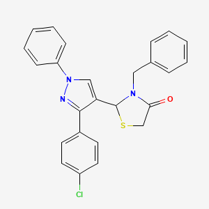 3-benzyl-2-[3-(4-chlorophenyl)-1-phenyl-1H-pyrazol-4-yl]-1,3-thiazolidin-4-one