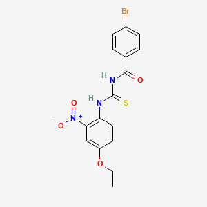 molecular formula C16H14BrN3O4S B5245188 4-bromo-N-{[(4-ethoxy-2-nitrophenyl)amino]carbonothioyl}benzamide 