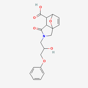 molecular formula C18H19NO6 B5245197 3-(2-Hydroxy-3-phenoxypropyl)-4-oxo-10-oxa-3-azatricyclo[5.2.1.01,5]dec-8-ene-6-carboxylic acid 