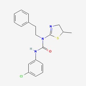 molecular formula C19H20ClN3OS B5245204 3-(3-Chlorophenyl)-1-(5-methyl-4,5-dihydro-1,3-thiazol-2-yl)-1-(2-phenylethyl)urea 