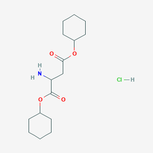 molecular formula C16H28ClNO4 B5245250 2-Amino-succinic acid dicyclohexyl ester 