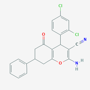 2-amino-4-(2,4-dichlorophenyl)-5-oxo-7-phenyl-5,6,7,8-tetrahydro-4H-chromene-3-carbonitrile