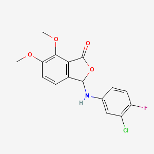 3-[(3-chloro-4-fluorophenyl)amino]-6,7-dimethoxy-2-benzofuran-1(3H)-one