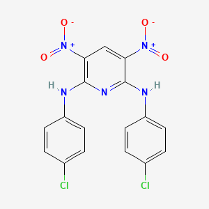 molecular formula C17H11Cl2N5O4 B5245322 2-N,6-N-bis(4-chlorophenyl)-3,5-dinitropyridine-2,6-diamine 