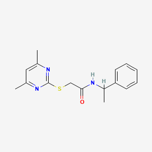 2-[(4,6-dimethylpyrimidin-2-yl)sulfanyl]-N-(1-phenylethyl)acetamide