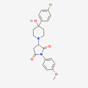 molecular formula C22H23BrN2O4 B5245375 3-[4-(4-Bromophenyl)-4-hydroxypiperidin-1-yl]-1-(4-methoxyphenyl)pyrrolidine-2,5-dione 