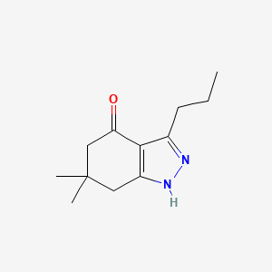 molecular formula C12H18N2O B5245395 6,6-dimethyl-3-propyl-1,5,6,7-tetrahydro-4H-indazol-4-one 