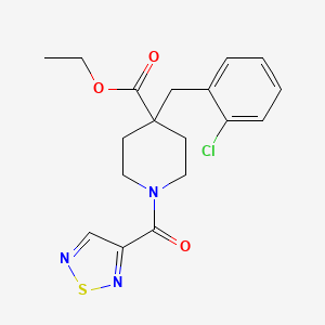 molecular formula C18H20ClN3O3S B5245406 ethyl 4-(2-chlorobenzyl)-1-(1,2,5-thiadiazol-3-ylcarbonyl)-4-piperidinecarboxylate 