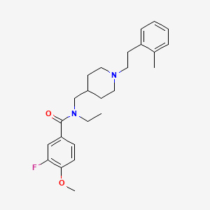 molecular formula C25H33FN2O2 B5245408 N-ethyl-3-fluoro-4-methoxy-N-({1-[2-(2-methylphenyl)ethyl]-4-piperidinyl}methyl)benzamide 