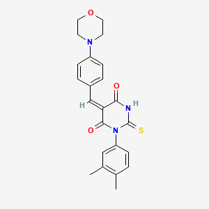 (5E)-1-(3,4-dimethylphenyl)-5-[4-(morpholin-4-yl)benzylidene]-2-thioxodihydropyrimidine-4,6(1H,5H)-dione