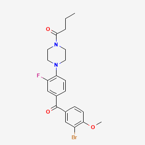 1-[4-[4-(3-Bromo-4-methoxybenzoyl)-2-fluorophenyl]piperazin-1-yl]butan-1-one