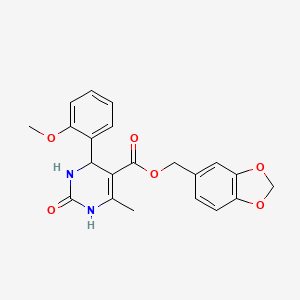 1,3-Benzodioxol-5-ylmethyl 4-(2-methoxyphenyl)-6-methyl-2-oxo-1,2,3,4-tetrahydropyrimidine-5-carboxylate