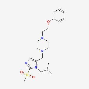 molecular formula C21H32N4O3S B5245514 1-{[1-isobutyl-2-(methylsulfonyl)-1H-imidazol-5-yl]methyl}-4-(2-phenoxyethyl)piperazine 