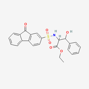 molecular formula C24H21NO6S B5245539 ETHYL 3-HYDROXY-2-(9-OXO-9H-FLUORENE-2-SULFONAMIDO)-3-PHENYLPROPANOATE 