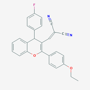 molecular formula C27H19FN2O2 B5245552 {[2-(4-ethoxyphenyl)-4-(4-fluorophenyl)-4H-chromen-3-yl]methylene}malononitrile 