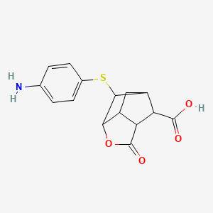 6-[(4-aminophenyl)sulfanyl]-2-oxohexahydro-2H-3,5-methanocyclopenta[b]furan-7-carboxylic acid