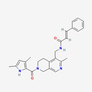 molecular formula C26H28N4O2 B5245581 (2E)-N-({7-[(3,5-dimethyl-1H-pyrrol-2-yl)carbonyl]-3-methyl-5,6,7,8-tetrahydro-2,7-naphthyridin-4-yl}methyl)-3-phenylacrylamide 