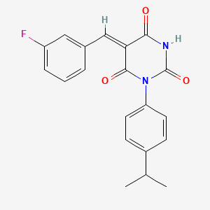 molecular formula C20H17FN2O3 B5245600 (5Z)-5-[(3-fluorophenyl)methylidene]-1-(4-propan-2-ylphenyl)-1,3-diazinane-2,4,6-trione 