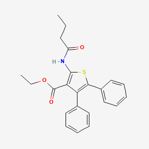 molecular formula C23H23NO3S B5245606 Ethyl 2-(butanoylamino)-4,5-diphenylthiophene-3-carboxylate 