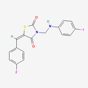 (5E)-5-[(4-Fluorophenyl)methylidene]-3-{[(4-iodophenyl)amino]methyl}-1,3-thiazolidine-2,4-dione