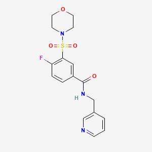 molecular formula C17H18FN3O4S B5245634 4-fluoro-3-morpholin-4-ylsulfonyl-N-(pyridin-3-ylmethyl)benzamide 