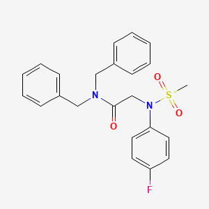 molecular formula C23H23FN2O3S B5245638 N~1~,N~1~-dibenzyl-N~2~-(4-fluorophenyl)-N~2~-(methylsulfonyl)glycinamide 