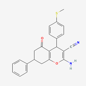 molecular formula C23H20N2O2S B5245645 2-amino-4-[4-(methylthio)phenyl]-5-oxo-7-phenyl-5,6,7,8-tetrahydro-4H-chromene-3-carbonitrile 