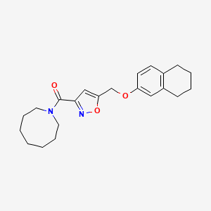 molecular formula C22H28N2O3 B5245662 1-({5-[(5,6,7,8-tetrahydro-2-naphthalenyloxy)methyl]-3-isoxazolyl}carbonyl)azocane 