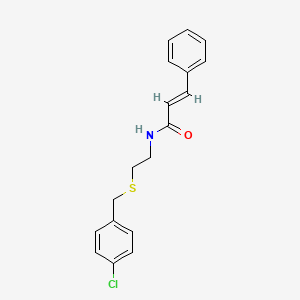 N-{2-[(4-chlorobenzyl)thio]ethyl}-3-phenylacrylamide