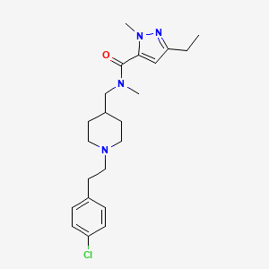 molecular formula C22H31ClN4O B5245704 N-({1-[2-(4-chlorophenyl)ethyl]-4-piperidinyl}methyl)-3-ethyl-N,1-dimethyl-1H-pyrazole-5-carboxamide 