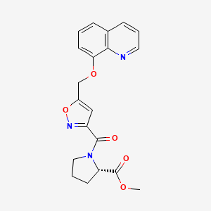 methyl (2S)-1-[5-(quinolin-8-yloxymethyl)-1,2-oxazole-3-carbonyl]pyrrolidine-2-carboxylate