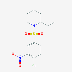 molecular formula C13H17ClN2O4S B5245774 1-[(4-chloro-3-nitrophenyl)sulfonyl]-2-ethylpiperidine 