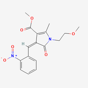 molecular formula C17H18N2O6 B5245809 methyl (4Z)-1-(2-methoxyethyl)-2-methyl-4-(2-nitrobenzylidene)-5-oxo-4,5-dihydro-1H-pyrrole-3-carboxylate 