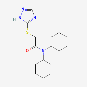 molecular formula C16H26N4OS B5245830 N~1~,N~1~-DICYCLOHEXYL-2-(1H-1,2,4-TRIAZOL-5-YLSULFANYL)ACETAMIDE 