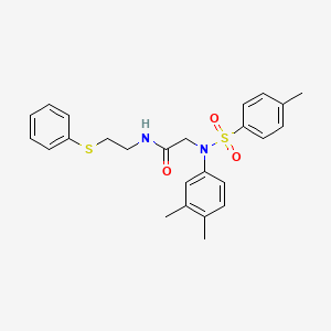 molecular formula C25H28N2O3S2 B5245853 2-(3,4-dimethyl-N-(4-methylphenyl)sulfonylanilino)-N-(2-phenylsulfanylethyl)acetamide 