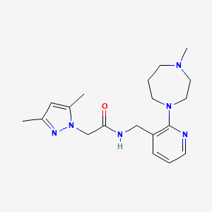 2-(3,5-dimethyl-1H-pyrazol-1-yl)-N-{[2-(4-methyl-1,4-diazepan-1-yl)-3-pyridinyl]methyl}acetamide